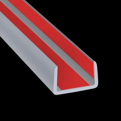 Image de Bande de protection en gomme, profil en U, adhésive, gris, 25 mm, 6 mètres