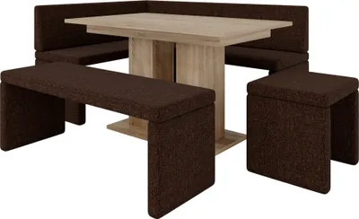 Produktbild von Eckbank AKIKO mit Tisch und B nken 196x142 links - Eckbankgruppe f r Ihrem Esszimmer, K che modern, Sitzecke, Essecke. Perfekt f r K che, B ro und Rezeption