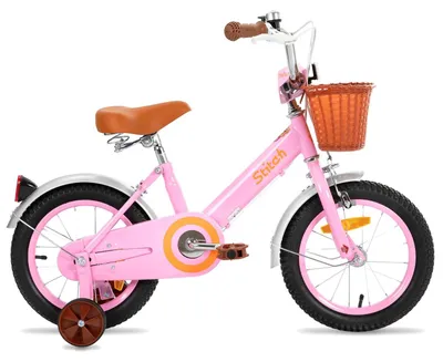 Zdjęcie produktu dla Rower dziecięcy 30 cm – rower dla dziewczynek 12 cali – z kółkami pomocniczymi – z przednim koszykiem – dla dzieci w wieku 3–6 lat – różowy