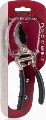 Produktbild von S. Kunde & Sohn Germany SKS 6 Tradition Gartenschere schwarz geschmiedet Rebenschere mit Bypass-Schneide bis 20mm Durchmesser, mit ergonmischer Direktübersetzung