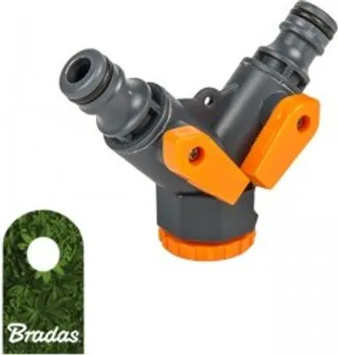 Immagine prodotto di distributore a 2 vie Attacco rubinetto a Y Distributore per tubo acqua regolabile GOLD LINE BRADAS 5381