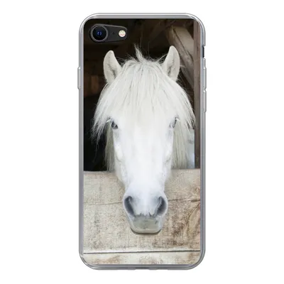 Produktbild von MuchoWow® Handyhülle Schutzhülle Hülle für iPhone SE 2022 Pferde - Pferdestall - Regale Silikon Softcase Handy Hülle - Schutzhülle