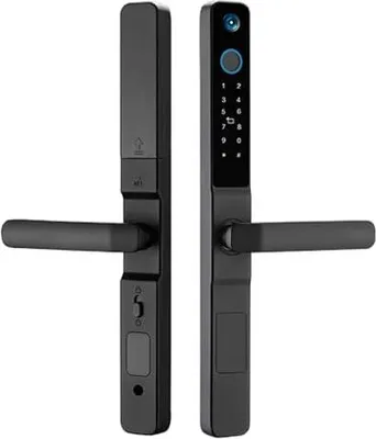 Produktbild von Smart Fingerabdrucktür Schloss Glockenkamera, schlüssellloser Eingangsgriff, biometrische Tür, 35-120 mm