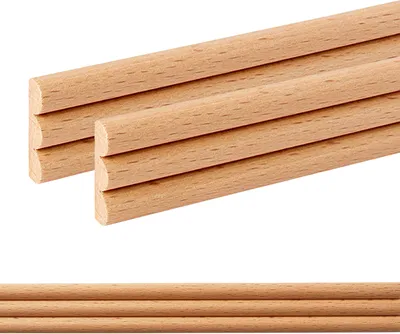 Produktbild von Holz Profilleiste in 23 x 7 x 1000 mm | 2er Set - 2 Meter | Schnitzleiste aus Buchenholz SB-636 mit 3D Dreistab-Fläche