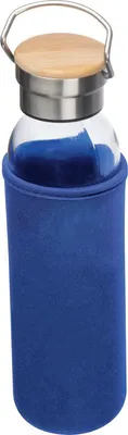 Produktbild von Flasche aus Glas mit Neoprenüberzug / 600ml / Neoprenfarbe: blau