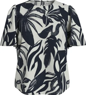 Produktbild von VILA Bluse Blumentop mit Puffärmeln und Rundhals Größe: 34