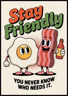 Produktbild von Poster 70x100cm Motivational Affirmation Retro Vintage Für Wohnzimmer Stay Friendly