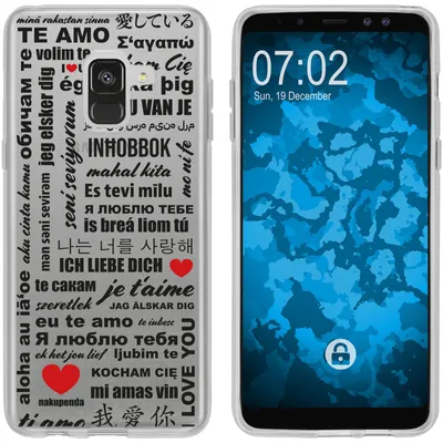Produktbild von PhoneNatic Case kompatibel mit Samsung Galaxy A8 Plus (2018) Silikon-Hülle in Love Wörter M4
