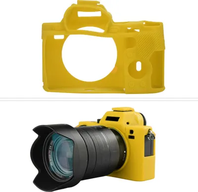 Zdjęcie produktu dla Elastyczne i wytrzymałe silikonowe etui do aparatu cyfrowego Sony A7R / A7 A7S, zmywalna osłona, kolor żółty