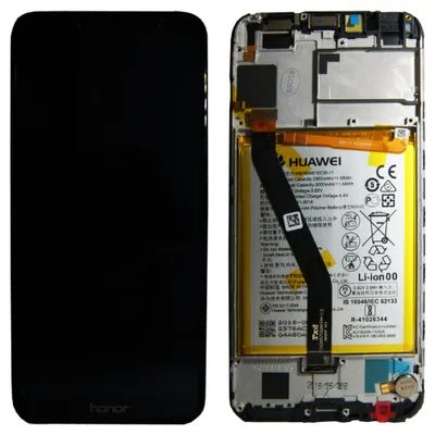 Produktbild von Huawei Display LCD Rahmen für Honor 7A Service Pack 02351WDU Schwarz Batterie