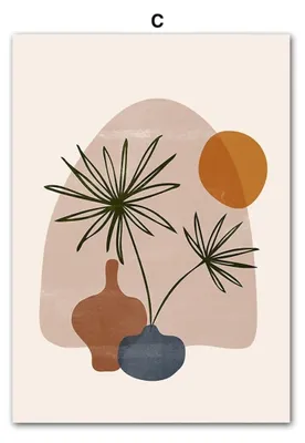 Produktbild von Poster Boho Abtrakt Boho · Berge Sonne | Bilder Wohnzimmer | Wandbilder Schlafzimmer | Deko Print ohne Rahmen | Bilder  Kunstdruck · Motiv C · 21 × 30 cm