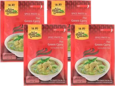 Produktbild von [ 4x 50g ] ASIAN HOME GOURMET Würzpaste für thailändisches grünes Curry