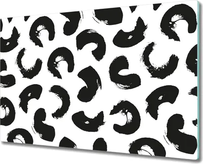 Produktbild von Glas-Herdabdeckplatte Glaskeramikkochfeld-Abdeckung - 80x52 cm - Weiße und schwarze Abstraktion