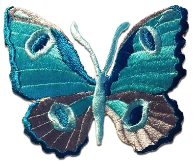 Produktbild von Schmetterling - Aufnäher, Bügelbild, Aufbügler, Applikationen, Patches, Flicken, Zum Aufbügeln, Größe: 6,8 x 6,3 cm