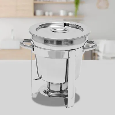 Produktbild von Chafing Dish - Buffetwärmer - Edelstahl - 7 L Fassungsvermögen - Für Zuhause und Catering - Silber