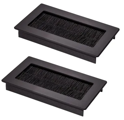 Produktbild von SOTECH Kabeldurchlass TONDO 100 x 70 x 17,3 mm schwarz – Kabeldurchführung Schreibtisch (2 Stück)