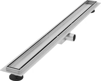 Obrázek produktu pro LuxeBath sprchový žlábek 2v1 z nerezové oceli, 90 cm, stříbrný, obkladový, extra plochý