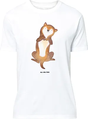 Produktbild von Mr. & Mrs. Panda Größe L T-Shirt Hund Streicheln - Weiß - Geschenk, Süß, Shirt, Wauwau, Niedlich, mit Spruch, Hunde, Sprüche, Tshirt