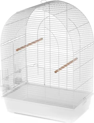 Produktbild von Vogelkäfig Lusi 3, weiß, mit Futter- und Wasserbehälter, ausziehbarer Schublade, 54 x 34 x 75 cm