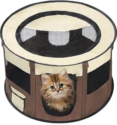 Immagine prodotto di Trasportino piccolo, marrone, 87x87x54 cm, per cani e gatti, per interni ed esterni