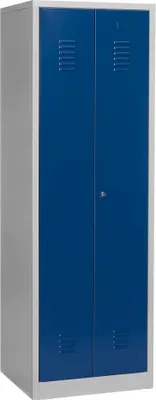 Produktbild von Gürkan Putzmittelschrank 104432 lichtgrau, enzianblau 4 Fachböden 60,0 x 50,0 x 180,0 cm, aufgebaut, 1 St.