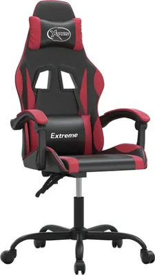 Obrázek produktu pro Otočná herní židle černá a vínová umělá kůže