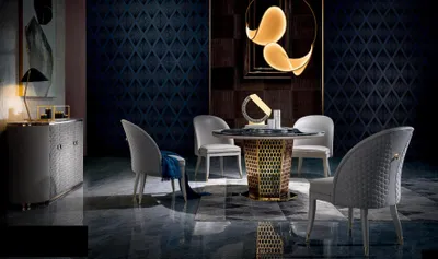 Immagine prodotto di Sala da pranzo rotonda Tavolo rotondo Tavoli di legno rotondi Mobili classici barocchi rococò Nuovo