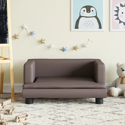 Produktbild von The Living Store Kindersofa Braun 60x40x30 cm Kunstleder