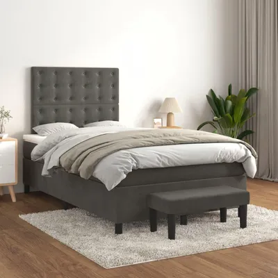 Obrázek produktu pro Postel Boxspring s matrací Dark Grey 120x200 cm Velvet