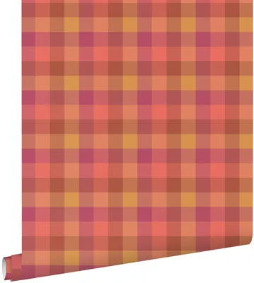 Produktbild von ESTAhome Tapete Karomuster Rosa, Lila und Braun 50 x 900 cm
