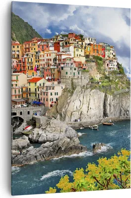 Produktbild von Bild auf Leinwand - Leinwandbild - Einteilig - Italien küste felsen landschaft - 70x100cm - Wand Bild - Wandbilder - Leinwanddruck - Wanddekoration - Leinwand bilder - Wandbild - PA70x100-2710