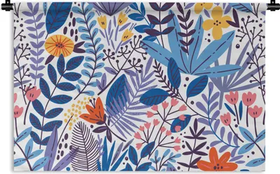 Produktbild von MuchoWow® Wandteppich Wandbehang Sommer - Blätter - Pflanzen - Muster 120x80 cm Tapisserie Dekoration Wandtuch - Wanddekorationen - Wandtücher