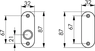 Produktbild von AMF Drücker-Rosette 479 32x87x7 mm, rd.Form Leichtmetall silberfarbig