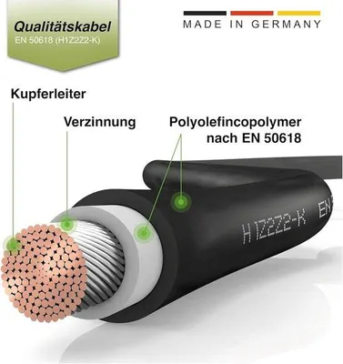 Zdjęcie produktu dla Przedłużacz kabla solnego, 4mm², 2x0,5m z wtykiem, do paneli słonecznych