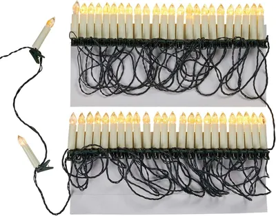 Produktbild von Lights4fun LED Weihnachtsbaum Lichterkette 50 Kerzen creme, innen