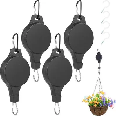 Produktbild von Famanu Hängemandsystem mit Deckenhaken und Seilzug - Set aus 4