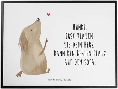Produktbild von Mr. & Mrs. Panda Schreibunterlage Hund Liebe - Weiß - Geschenk, schreibtischunterlagen, Süß, bastelmatte, Unterlage Schreibtisch, schreibtischunterlage, tischpad, Hunde