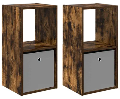Obrázok produktu pre Nočný stolík so zásuvkou 2 pcs Dymová dub 35 x 32 x 68,5 cm