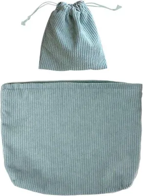 Image de Grande trousse de maquillage bleue avec cordon