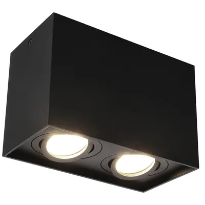Obrázok produktu pre Svietidlo na povrchovú montáž PALLAD 2 BLACK 2xGU10 stropné svietidlo štvorcové čierne EDO777110 EDO