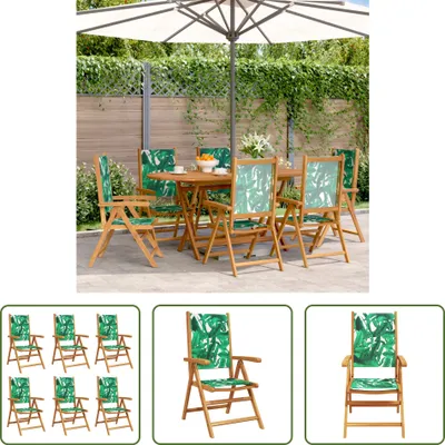 Image de The Living Store Chaises de jardin Réglables 6 pcs. Vert Tissu et bois massif