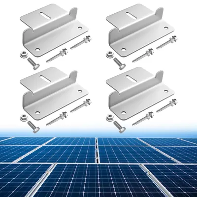 Z-Beugel-Set für Solarmodule, Aluminium, 4-teilig, silber