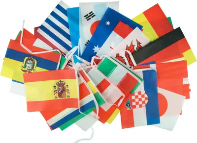 Produktbild von 12 m Internationale Wimpelkette mit 32 Länderflaggen ca. 12,00 m 20x27 cm Flaggen Girlande