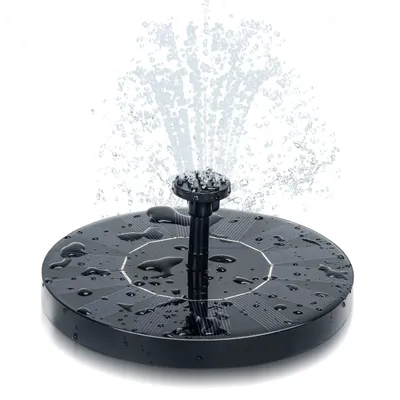 Image de Pompe solaire Hengda 1.5W Pompe solaire pour fontaine Pompe solaire pour étang avec 6 styles de fontaines 190L/h Pompe à eau Sola Fontaine solaire