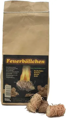 Obrázek produktu pro Zapalovací vlna přírodní dřevo - Hořák 10 minut - 0,5 kg - Vhodné pro kamna, krb, gril