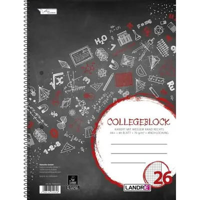 Produktbild von Collegeblock College A4+ 80 Blatt 70 g/qm 4-fach gelocht kariert