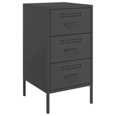 Image de Table de chevet noir 36x39x68 cm acier