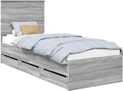 Image de vidaXL Cadre de lit gris Sonoma 75 x 190 cm Bois d'ingénierie