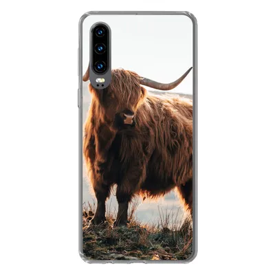 Produktbild von MuchoWow® Handyhülle Schutzhülle Hülle für Huawei P30 Schottische Highlander - Tiere - Ländlich - Landschaft - Kuh - Natur Silikon Softcase Handy Hülle - Kartenbesitzer