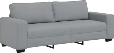 Image de vidaXL Canapé 3 places Gris clair 220x77x82 cm Tissu